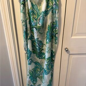 Cache Green and Blue Paisley Vintage Scarf